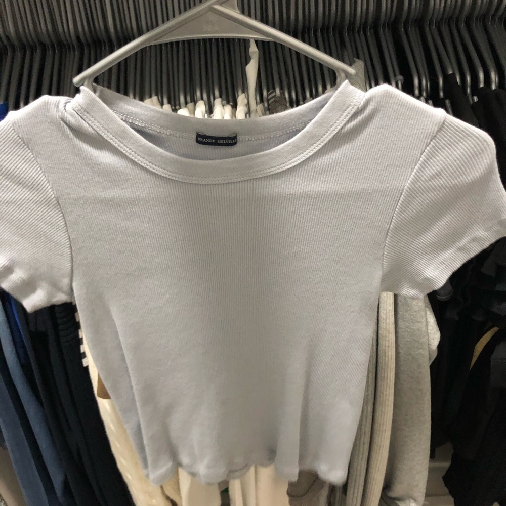 short sleeve light blue top